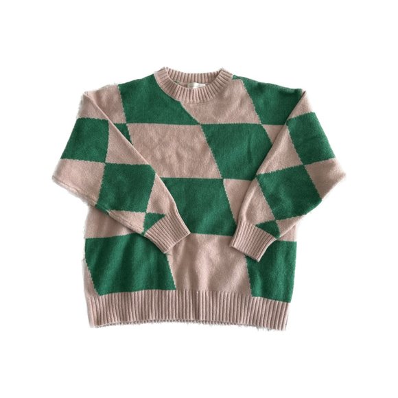 Pink & Green checked sweater - Picture 1 of 7